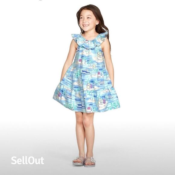 Vineyard Vines Other - Vineyard Vines for Target Girls Island Scene Midi Dress XS Multicolor Summer